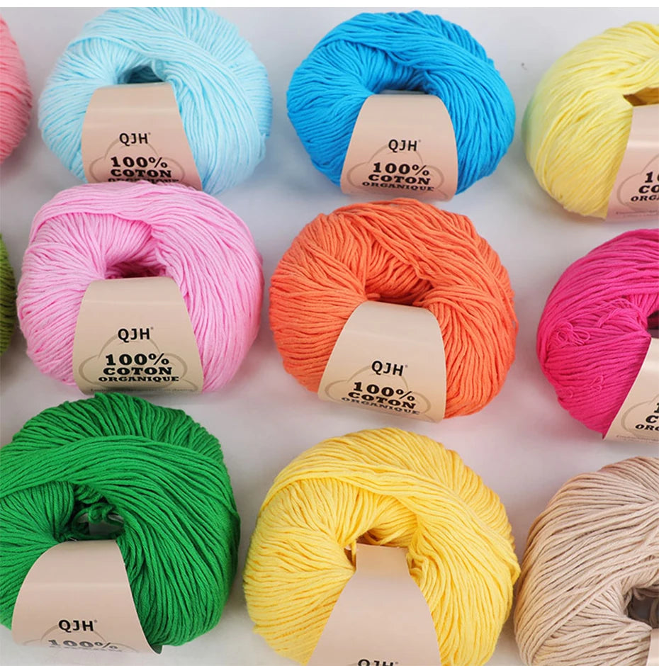 100% Organic Cotton Yarn for Knitting and Crocheting (2-Pack)