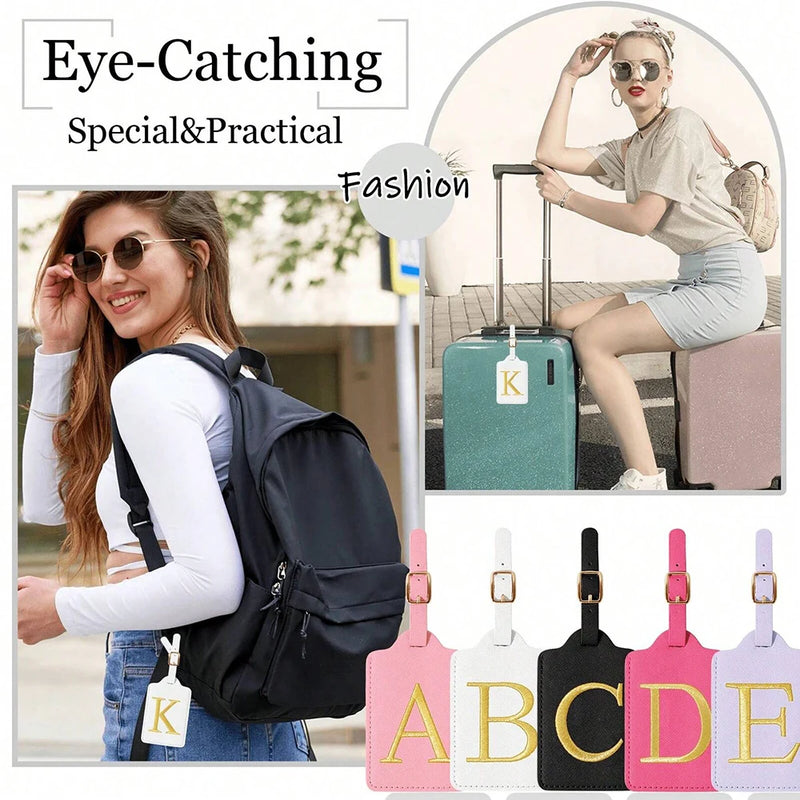PU Leather Luggage Tag with Privacy Cover