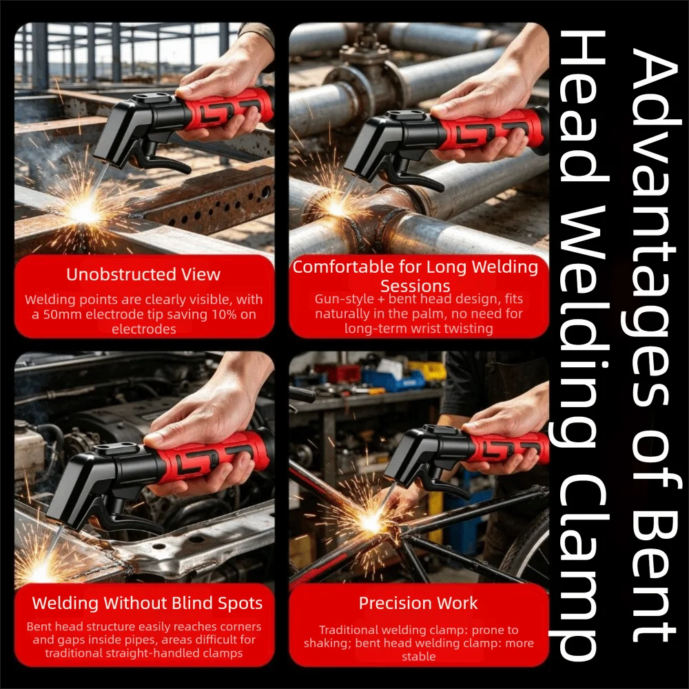 Heat-Resistant Copper Welding Electrode Holder with Adjustable Jaw