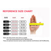 Reference size chart showing hand sizes in inches and millimeters for sizing work gloves.