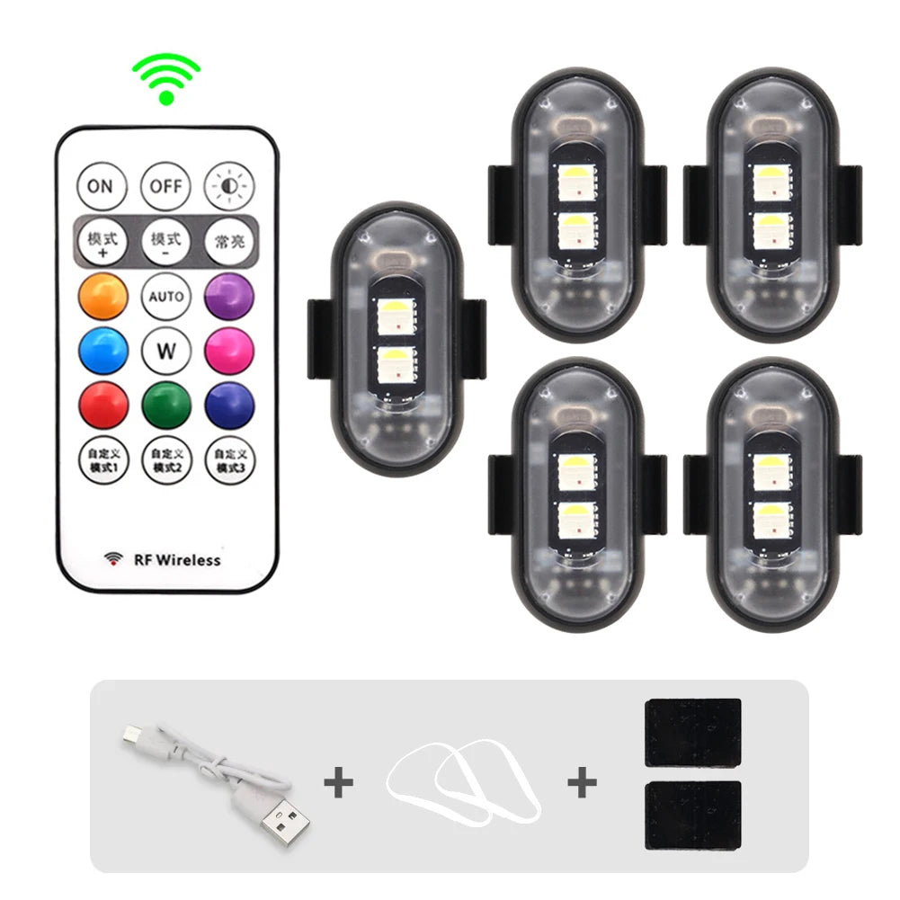 RGB LED Strobe Light with Remote Control for Vehicles and Drones