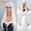 Rose Gold Layered Straight Wig with Bangs