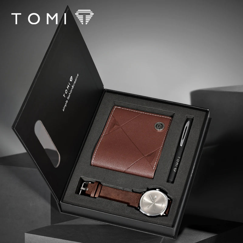 Classic Men's Watch, Wallet & Pen Gift Set