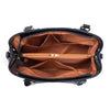 Braunes Alligatormuster-Patentlederhandtaschenset mit schwarzem Zier und goldfarbenem Hardware