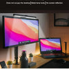 Monitor hanging lamp illuminating a desktop view with soft light eye protection features