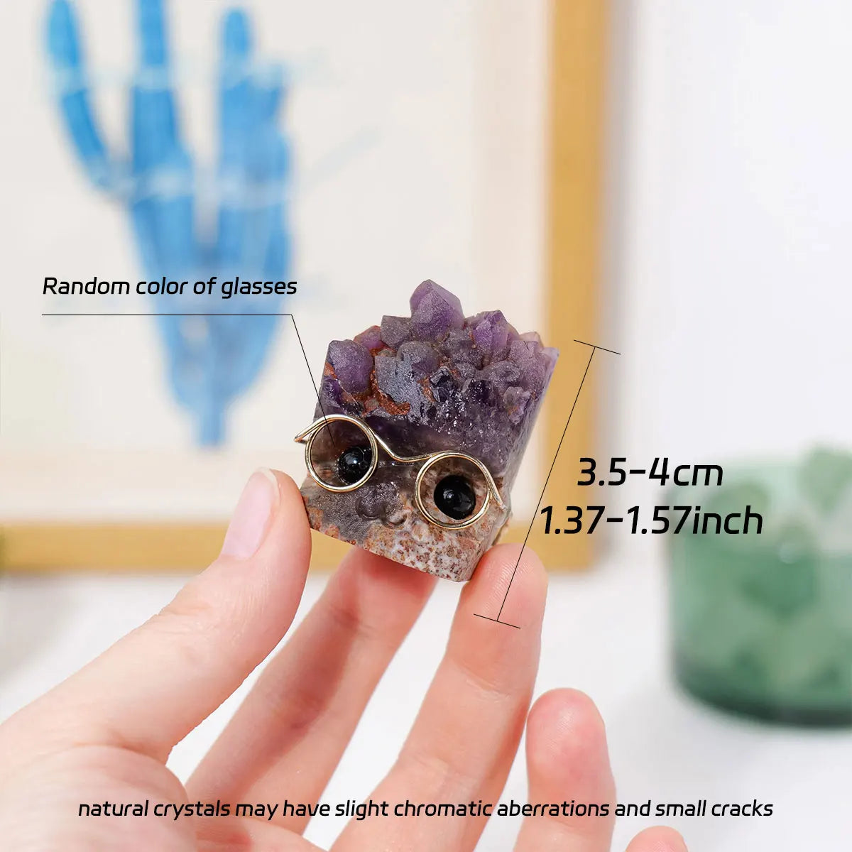 Natural Amethyst Crystal Hedgehog Desk Ornament