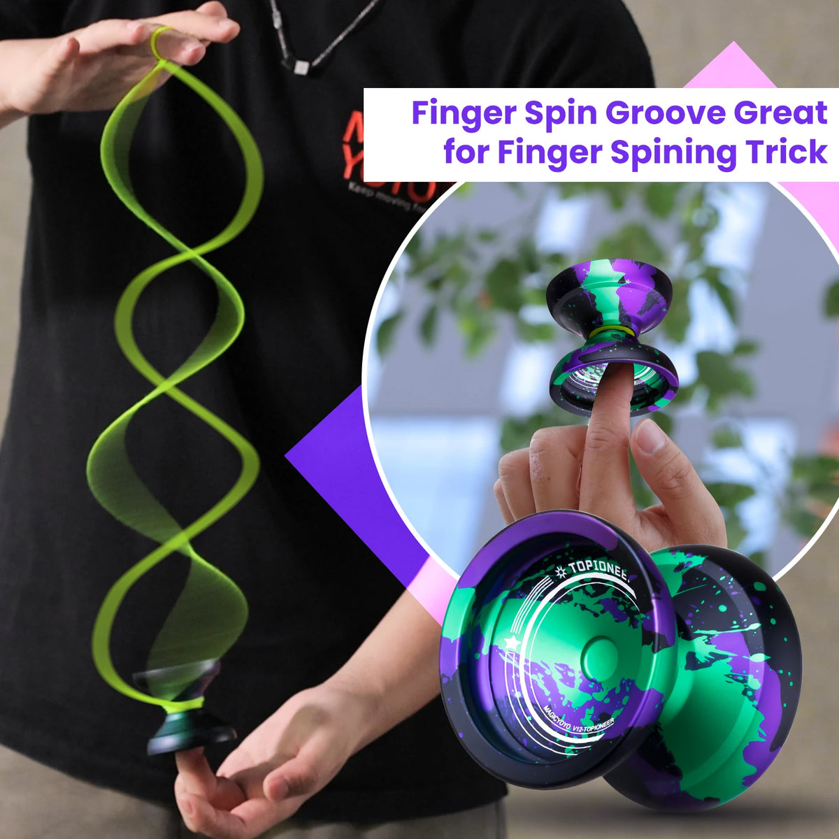 Pro Aluminum Alloy Dual-Function Yo-Yo with Finger Spin Design