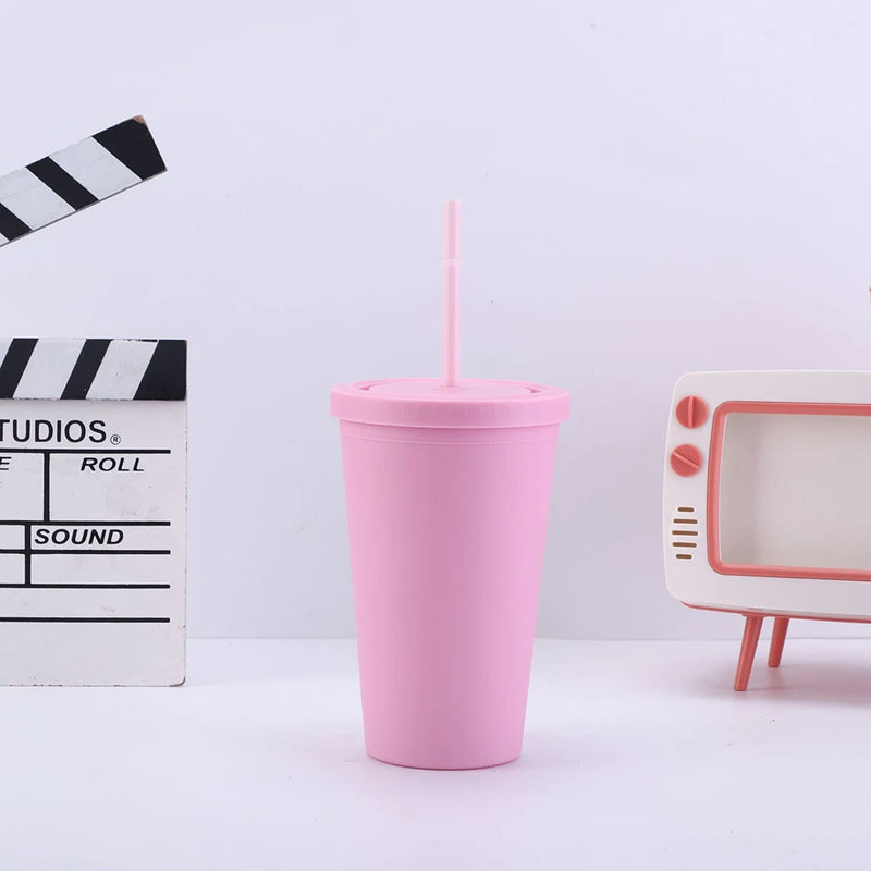 Personalized 16oz Matte Acrylic Tumbler with Lid and Straw