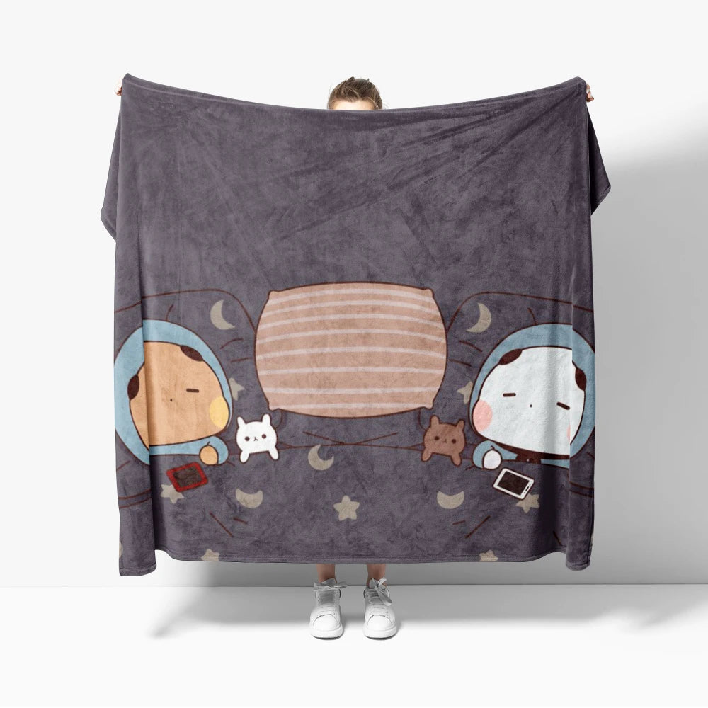 Cozy Cartoon Flannel Throw Blanket for Kids and Sofa