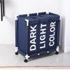 3-Compartment Rolling Laundry Hamper with Wheels