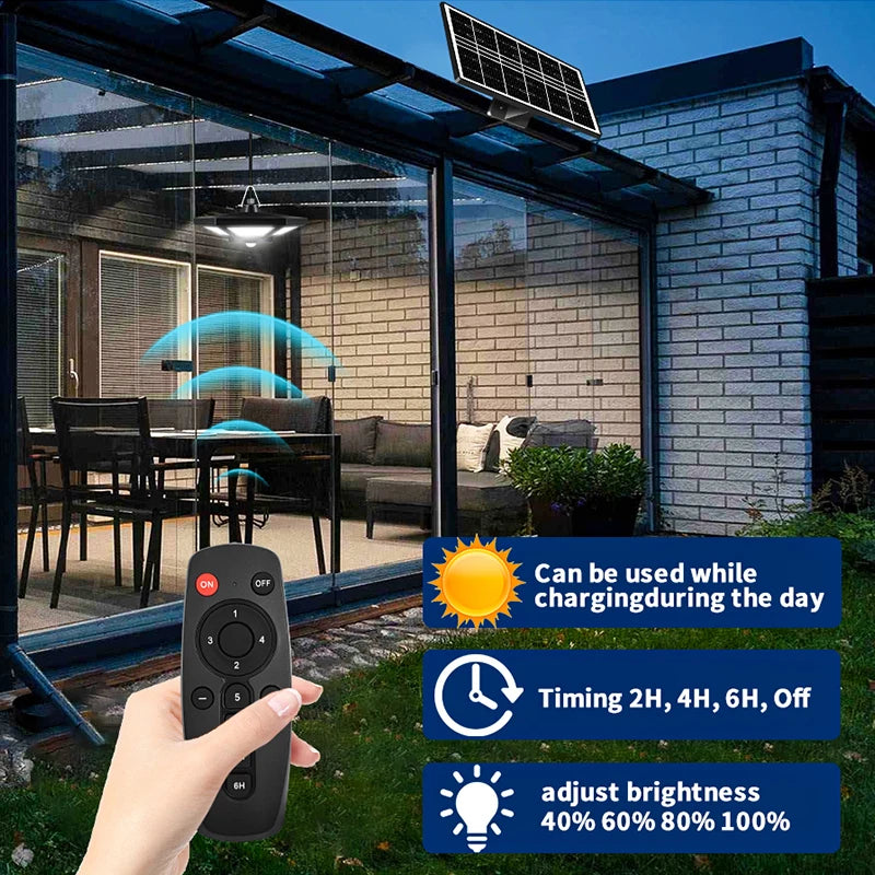 Lámpara Colgante Solar con Sensor de Movimiento y Mando a Distancia