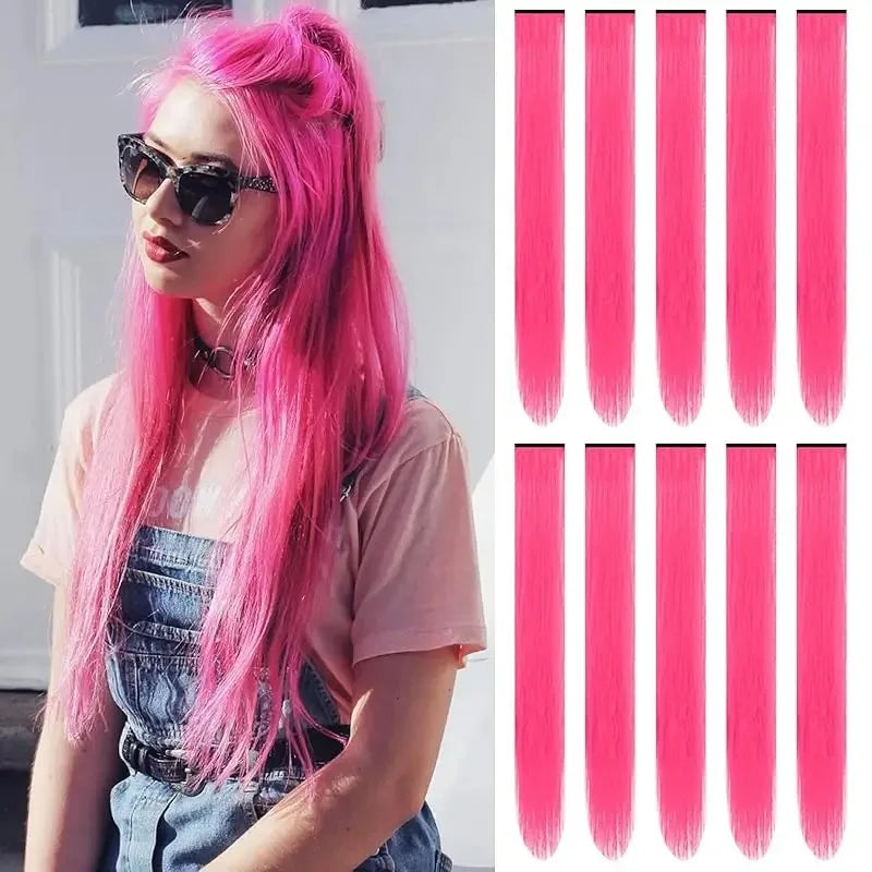 Extensiones de Cabello con Clips Arcoíris