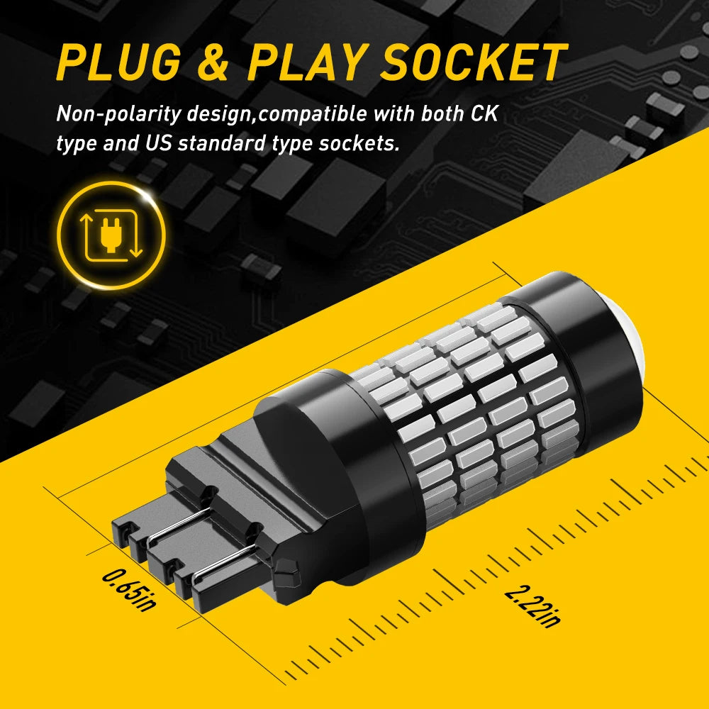 A black plug and play socket connector with a silver tip shown against a yellow background.