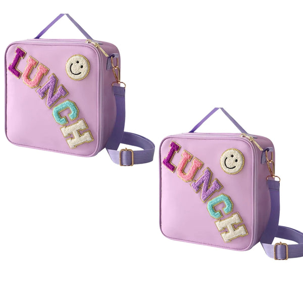 Insulated Lunch Bag with Adjustable Strap & Chenille Patch