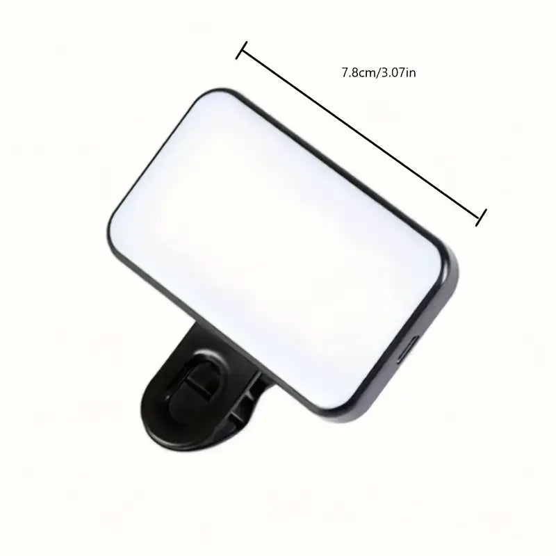 Clip-On LED Selfie Light with 3 Color Modes and Adjustable Brightness