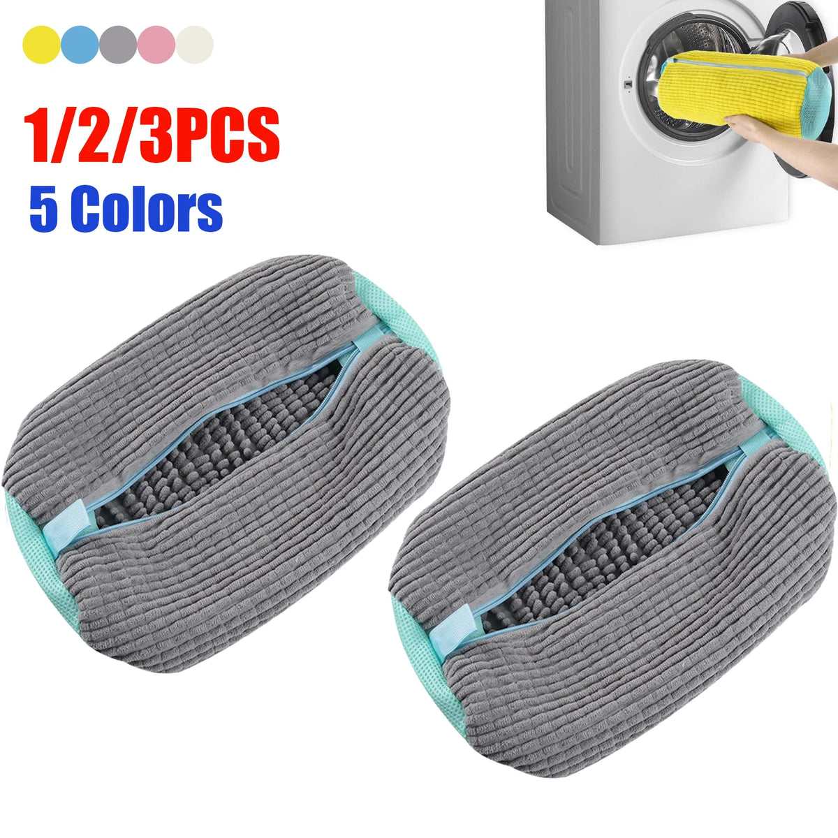 Reusable Shoe Wash Bag with Secure Zip Closure