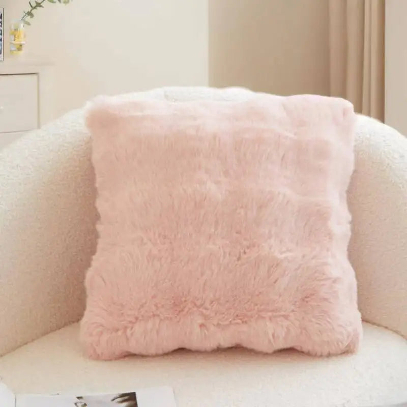 Plush Faux Fur Throw Pillow Cover