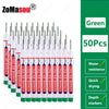 A set of green long-head waterproof deep hole markers for woodworking and construction