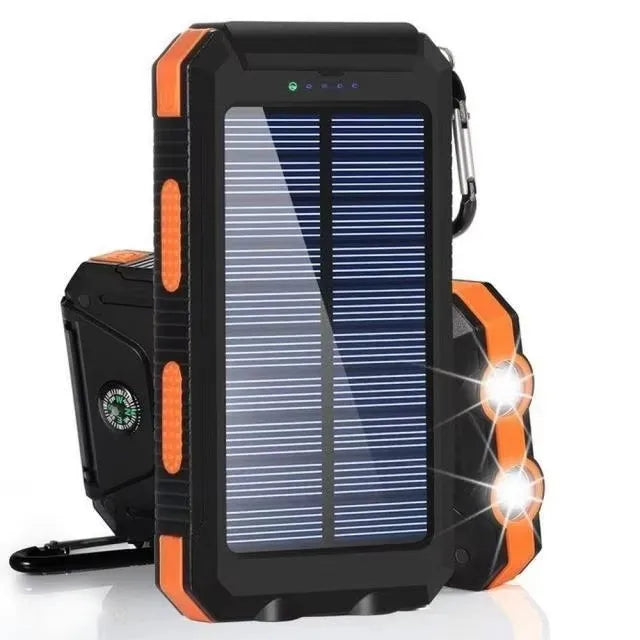 Solar Power Bank 80000mAh with LED Light and Compass