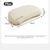 A beige foam inflatable camping pillow with dimensions 36cm long, 66cm wide, and 12cm high.