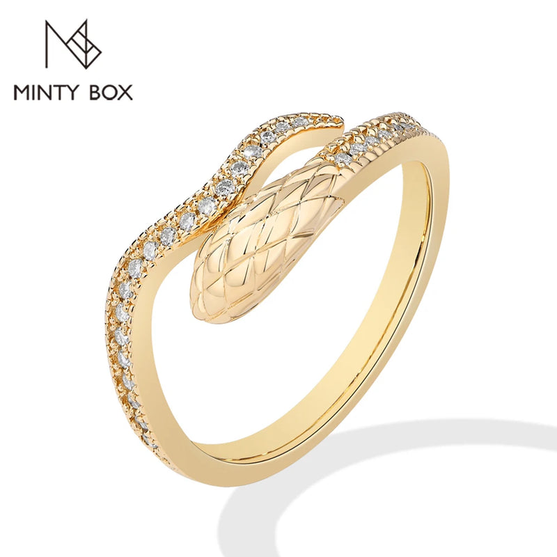 Snake-Design Moissanite Ring in Sterling Silver