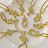 Crown Letter Pendant Necklace