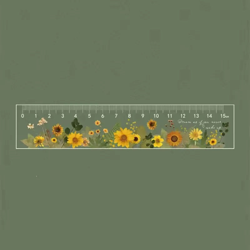 15cm Floral Design Ruler - Daisy & Rose Pattern Measuring Tool