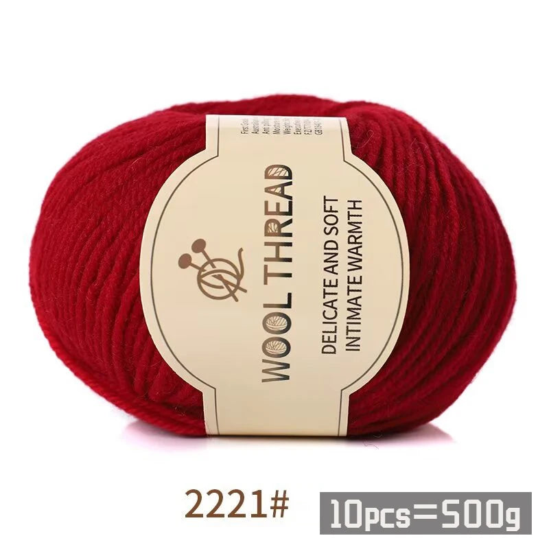 Combed Alpaca Blend Yarn for Hand Knitting – 10-Pack Wool Balls