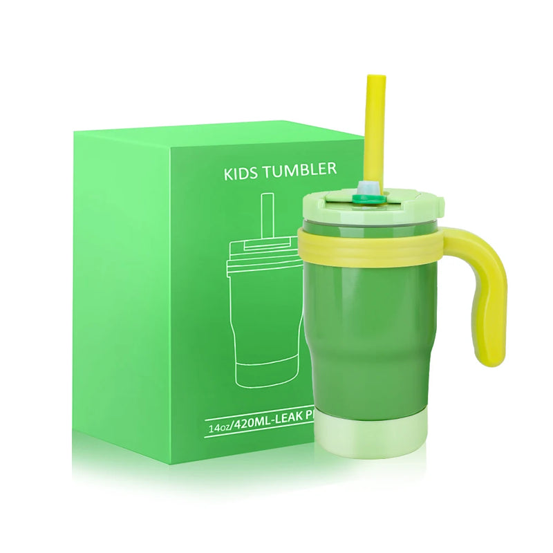 Kids Insulated Tumbler with Handle and Straw