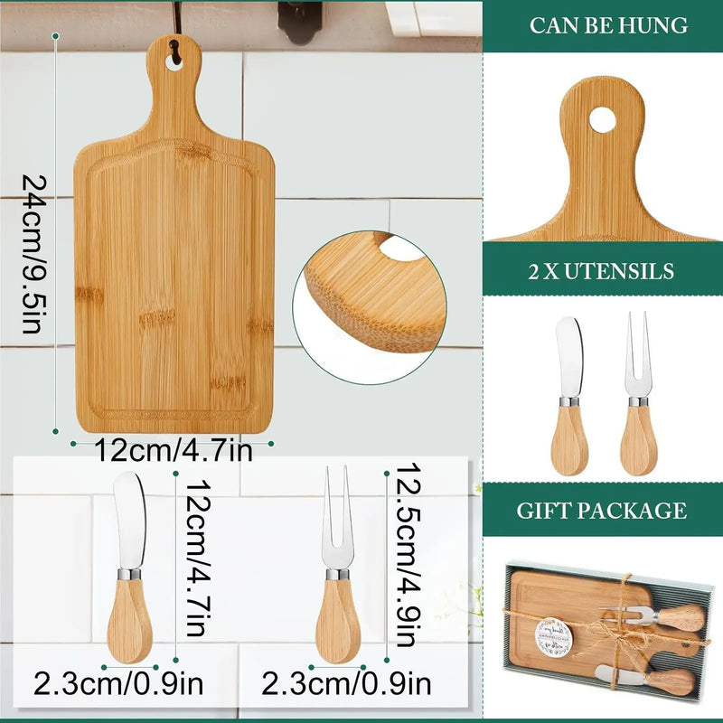 Bamboo Charcuterie Board Set with Cheese Tools