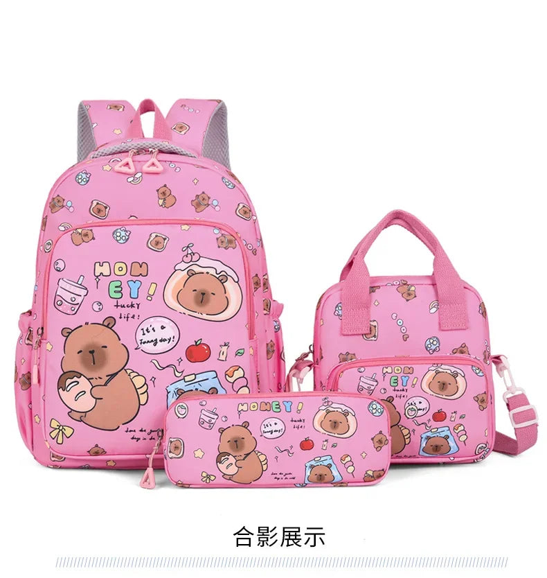 Capybara Cartoon Backpack Set for Kids