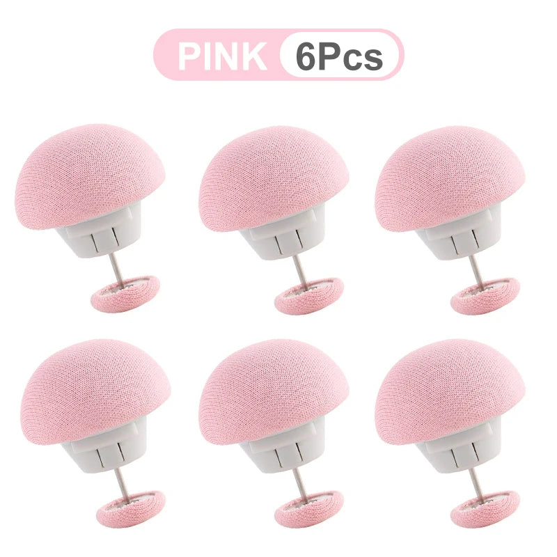 Six pink anti-slip bedsheet quilt clips shown in various angles