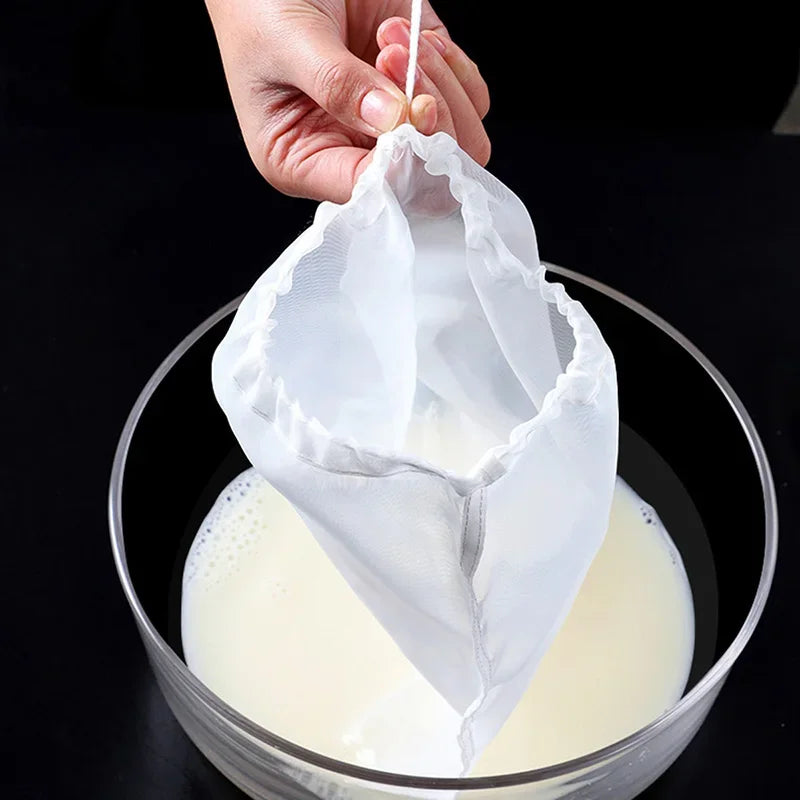 Reusable Nylon Filter Bag for Nut Milk, Tea & Brewing