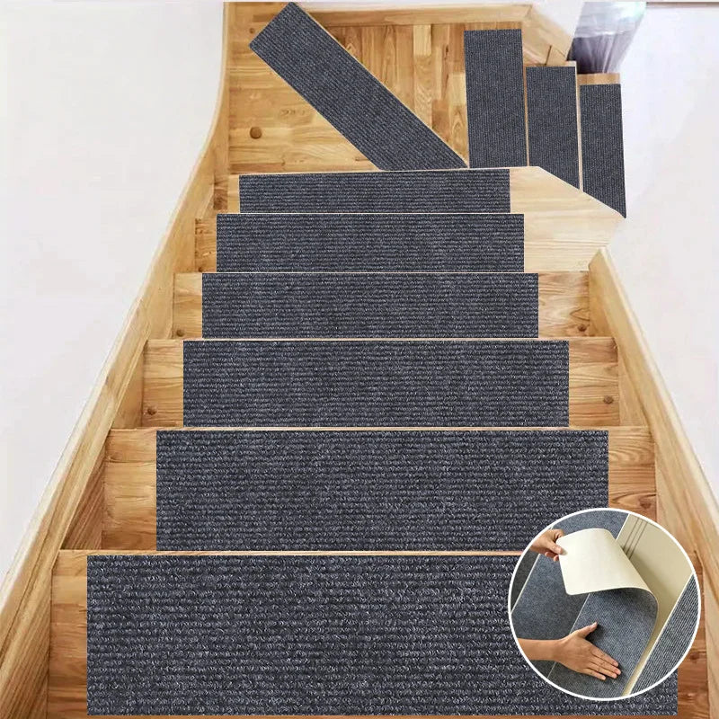 Self-Adhesive Non-Slip Stair Tread Carpet Mats