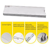 A flat, silver aluminum camping stove windscreen with multiple ribbed sections.