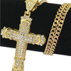 Collier Pendent Croix en Strass Élégant
