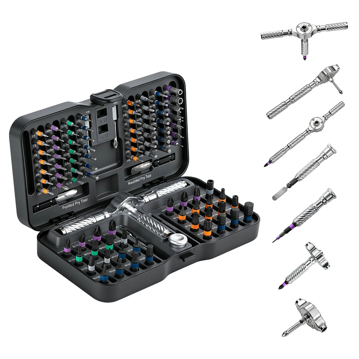 100-in-1 Ratchet Screwdriver Set with Magnetic Bits