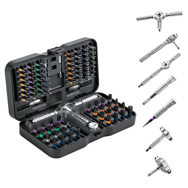 100-in-1 Ratchet Screwdriver Set with Magnetic Bits