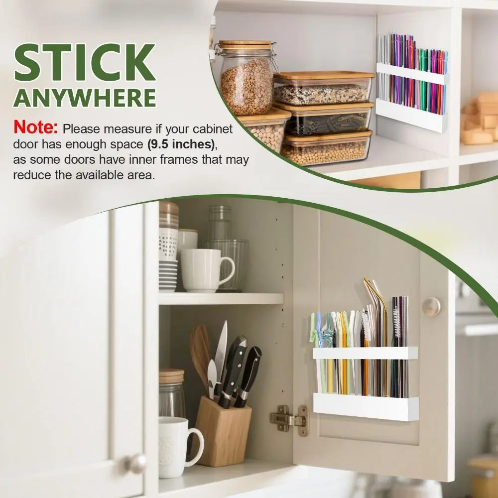 Acrylic Wall-Mounted Straw and Utensil Holder