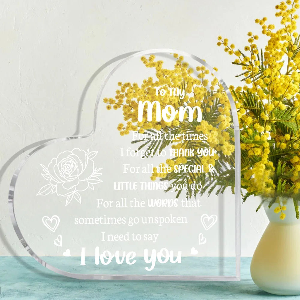 "I Love You Mom" Acrylic Keepsake for Mother's Day