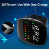 A black portable automatic wrist blood pressure monitor displaying a reading of 126/78 mmHg.