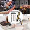A set of cordless electric screwdrivers and tools used for various tasks including wood and metal work.