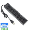 7-Port USB 2.0 Hub with Individual LED Switches