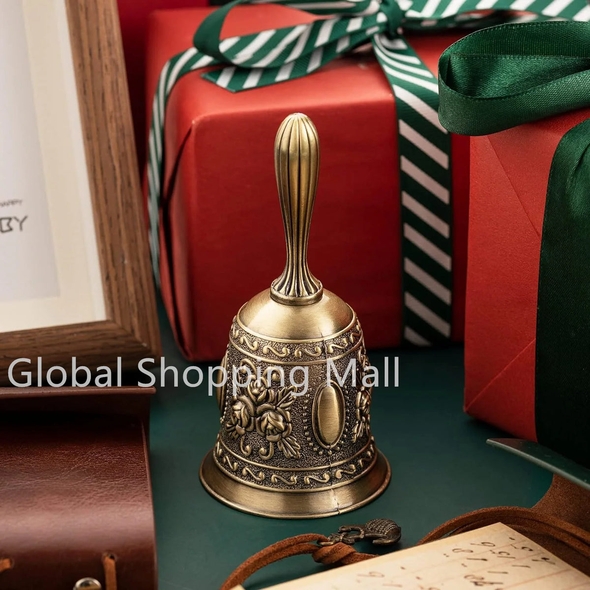 Vintage Brass Hand Bell for Service, Weddings & Home Decor