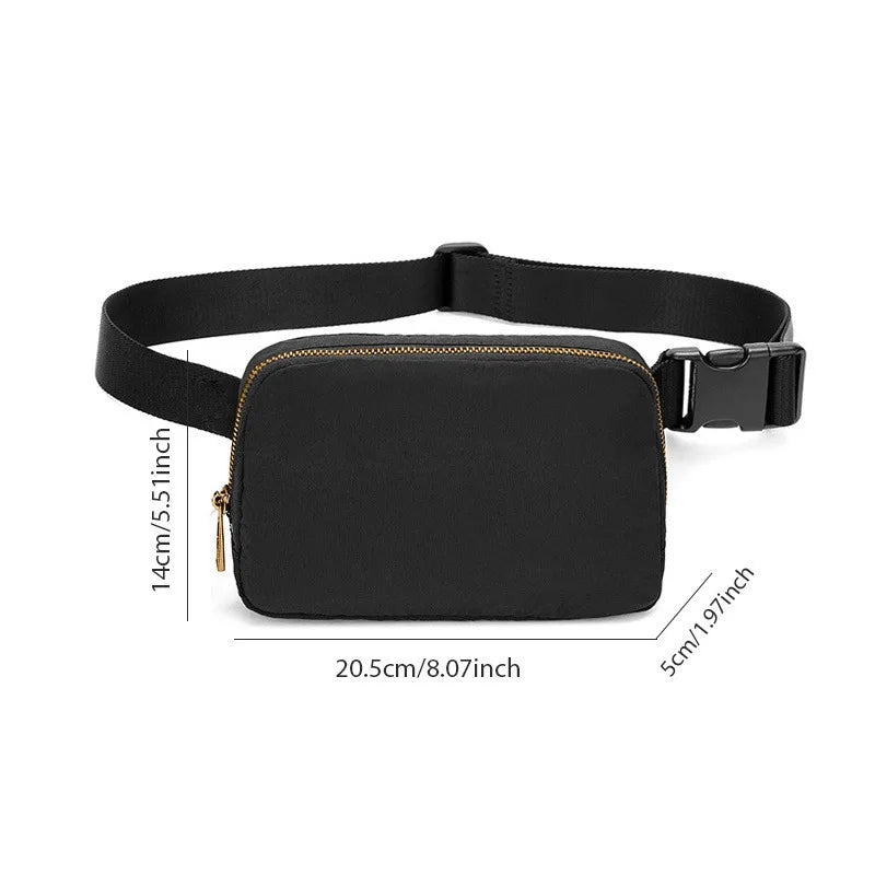Versatile Nylon Waist Pack with Zippered Pockets
