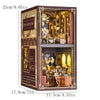 A wooden 3D puzzle bookshelf insert decor featuring a detailed butterfly collection room scene.