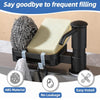 A black built-in kitchen sink soap dispenser with a sponge holder and ABS material features for easy installation and no leak