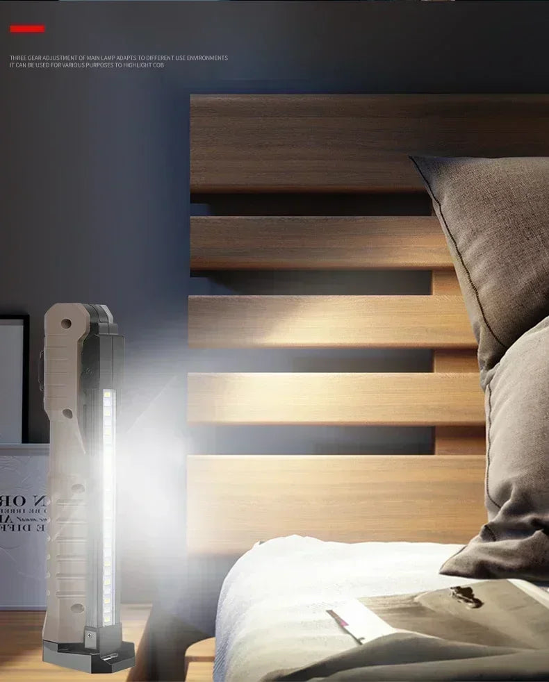 Foldable LED Work Light with Magnetic Base and USB Charging