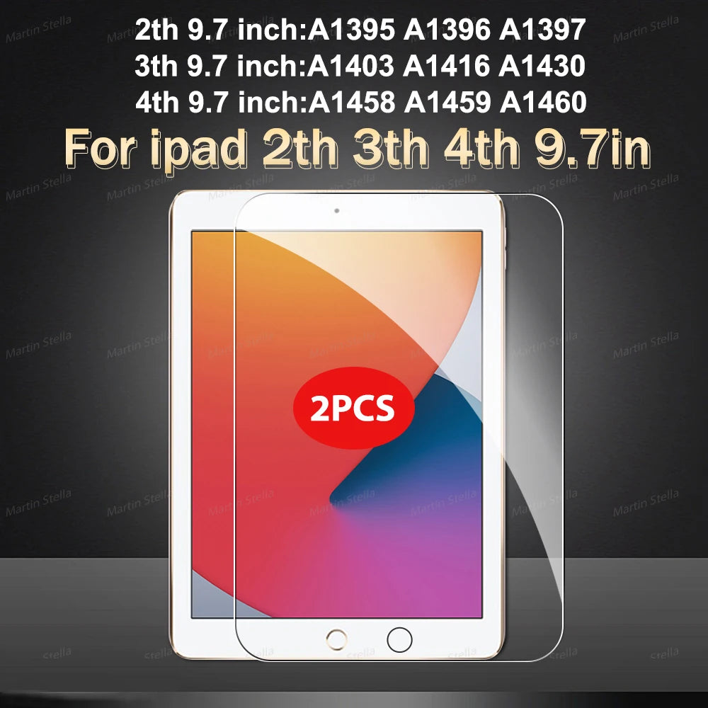 2-Pack Tempered Glass Screen Protector for iPad