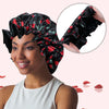 Floral Print Satin Sleep Bonnet – Double Layer Hair Protector